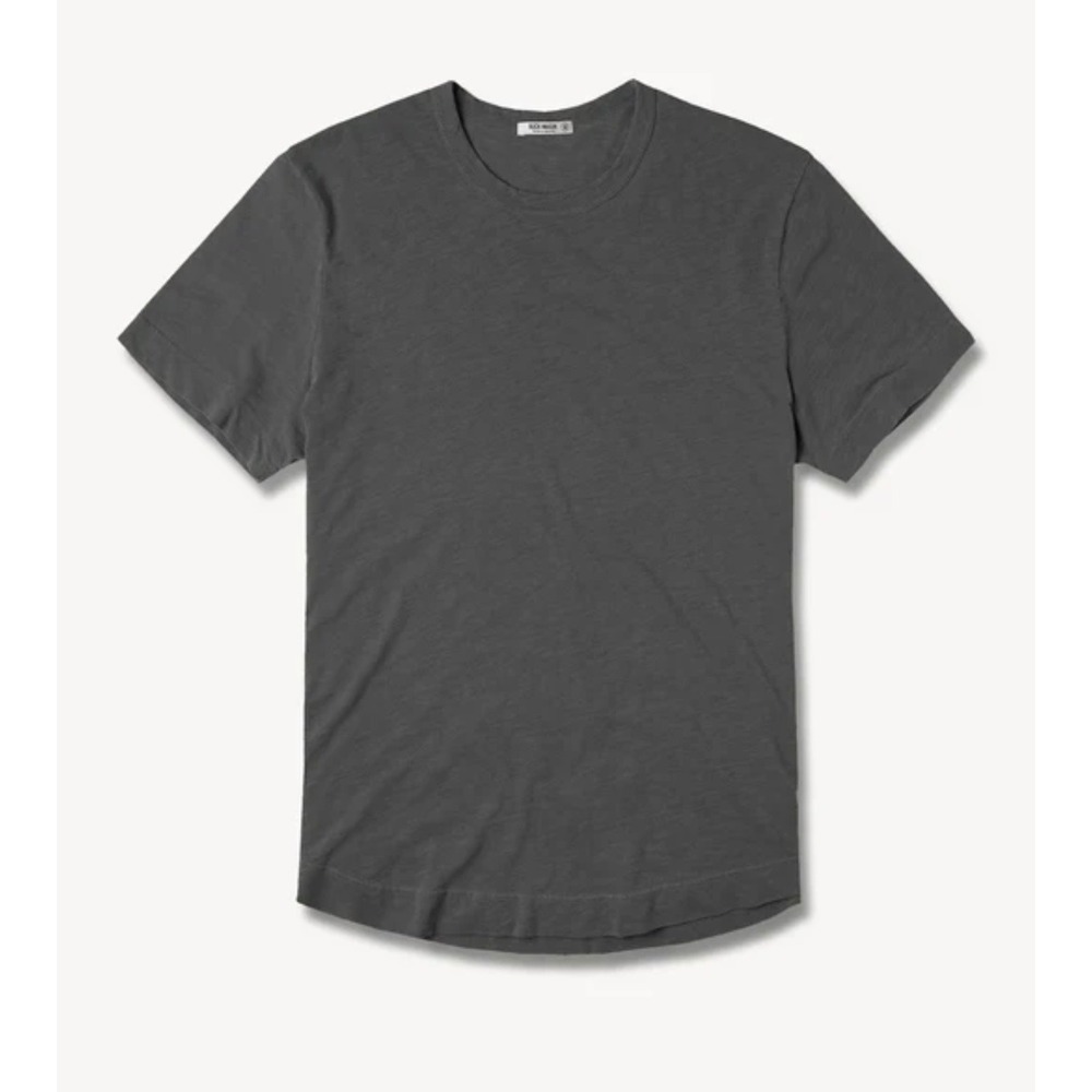 NWT Buck Mason Mens Slub Tee Shirt XS Tall Minimalist Coal Venice Wash Curve
